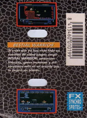 Bestial Warrior (S) (1989) (Trainer) box cover back